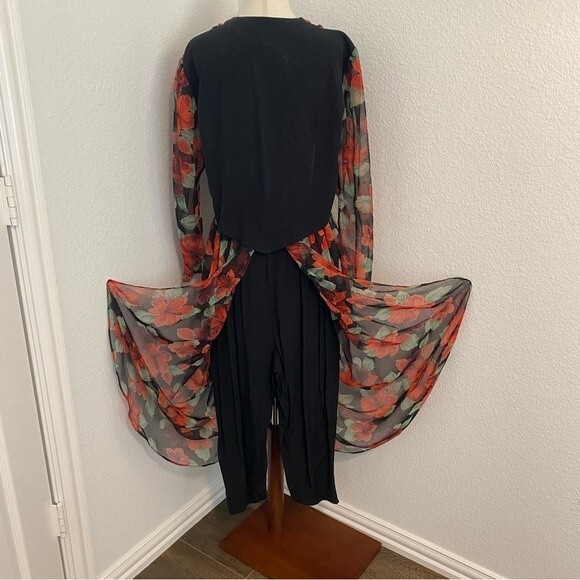 Vintage Sen Shi Chiffon Split Flare Skirt Pants & Jacket Asymmetrical Rare SZ M - Picture 7 of 13